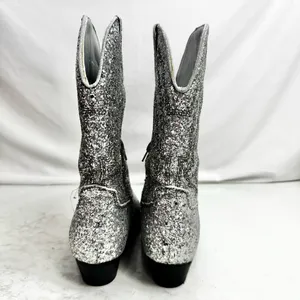 Portland Boot Co. Silver Sequin Cowgirl Cowboy Boots Size 6 thumbnail 4