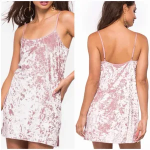 Show Me Your Mumu Velvet Slip Dress XS Dust Pink Y2K Mini Spaghetti Strap Soft thumbnail 2