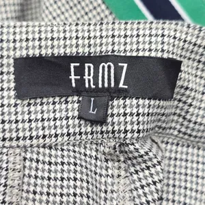 Frmz Gray Houndstooth Stripe Chic Office Work Formal KPop Preppy‎ Pants Large thumbnail 13