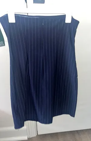 Navy blue pinstripe dress thumbnail 1