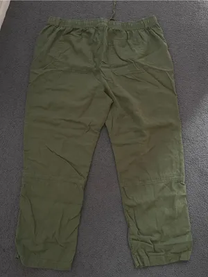 Time and Tru Olive Green Cargo Drawstring Pants Sz 16-18 thumbnail 2