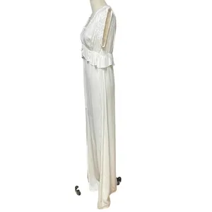 ByTimo White‎ Short Sleeve Ruffle Peplum Maxi Dress Size Medium thumbnail 6