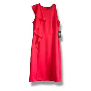 Vince Camuto one sleeve large ruffle red dress NWT size 10 thumbnail 3