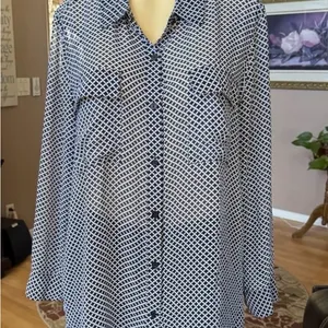 a.n.a Black and White Diamond Pattern Button Down Shirt thumbnail 4