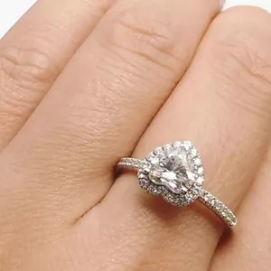 1.06 ct diamond silver 925 logo heard diamond ring thumbnail 5