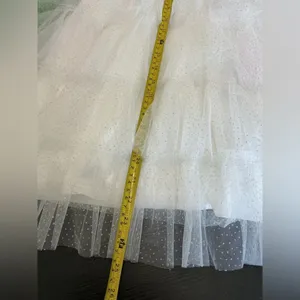Lulus Strapless White Tulle Mini Dress Silver Glitter Size S D25 thumbnail 8