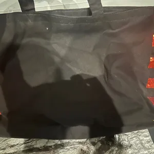 Victoria's Secret Black and Red Canvas Tote thumbnail 5