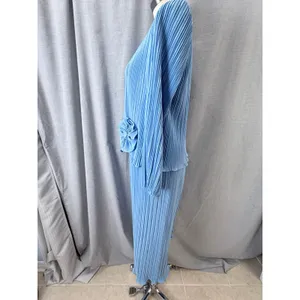 Vintage Mister Jay Blue Accordion Pleat Rosette‎ Mock 2pc Maxi Column Dress M thumbnail 10