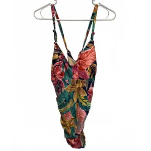 Kona Sol Floral Multicolor Tropical Floral One Piece Swimsuit Plus Size 18W thumbnail 3