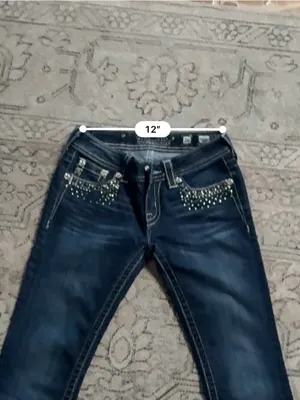 Miss Me Dark Indigo Boot Cut Jeans with Rhinestone Pockets thumbnail 7