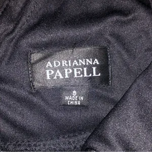 Adrianna Papell Black Overlapping Curved Pleated Dress Size 8 thumbnail 8