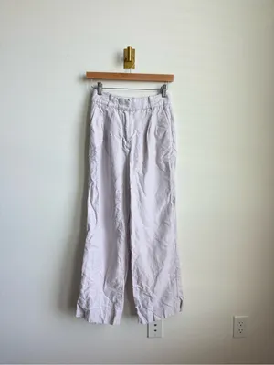 Aritzia Wilfred The Effortless Pant London Grey Linen Lyocell Wide Leg Size 4 thumbnail 7