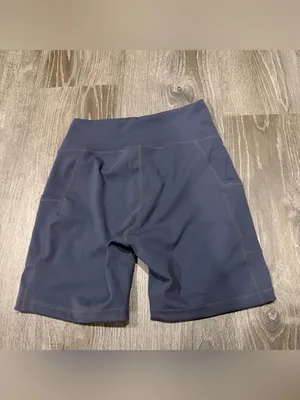 Blue High Waisted Biker Shorts Size M thumbnail 2