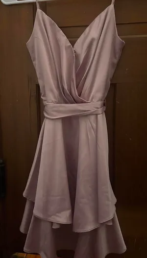 Lucy in the Sky satin mini dress with bow in the back (can be removed), worn once for school dance thumbnail 1