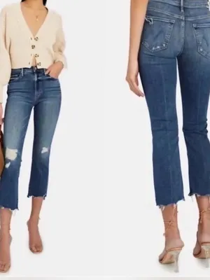 Women’s Mother The Insider Crop Step Chew Wash Dancing On Coals Jeans thumbnail 2