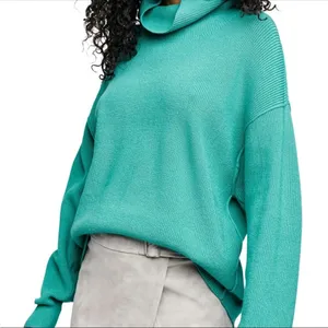 Free People Oasis Blue Softly Structured Knit Tunic Turtleneck Sweater‎ Size XS thumbnail 1
