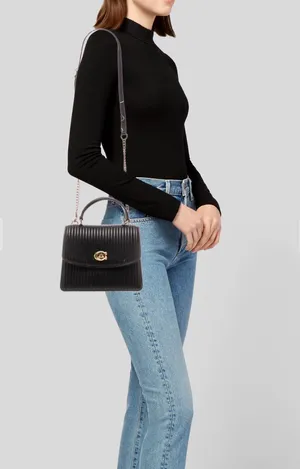 Coach Vintage Black Leather Bag thumbnail 2