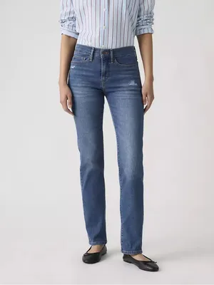 Levi's 314 Shaping Straight Leg Women's Jeans in Medium Blue 32x32 thumbnail 2
