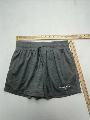 Inaka Power Womens Gray Mesh Athletic Gym Shorts Pockets Size Medium thumbnail 11
