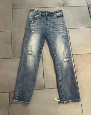 Risen Vintage Washed Straight Leg Jeans thumbnail 1