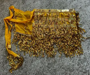Amazon Gold Sequin Fringe Wrap Skirt thumbnail 3