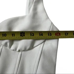 Zara White Corset Ruched Mini Dress Sweetheart Neckline Sleeveless Large | 61-45 thumbnail 6
