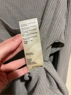Anthropologie Daily Practice Gray Grey Waffle Lightweight Long Sleeve Top XS thumbnail 7