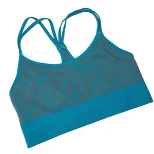 Bombshell Blue and Grey Snake Print Seamless Strappy Sports Bra Size XS/S thumbnail 3