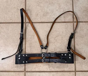 Dolls Kill Faux Leather Harness Belt / Double Buckle Waist Belt thumbnail 1