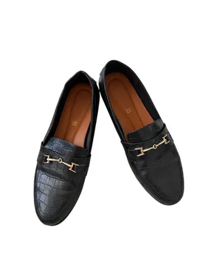 DREAM PAIRS Black Croc Embossed Loafers Flats Size 9 thumbnail 7
