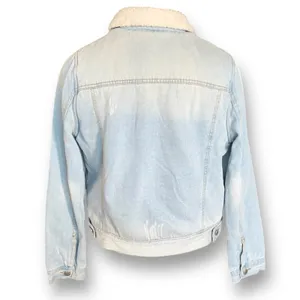 Ashley Vintage Charm Light Wash Sherpa Collar Denim Trucker Jacket Women’s‎ XL thumbnail 7