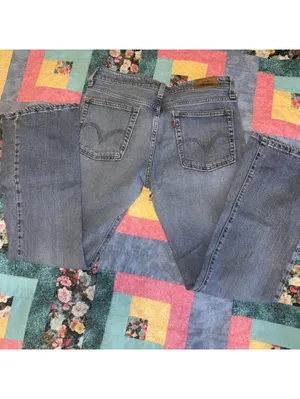 Levi's 518 Superlow Boot Cut Woman’s 11S JR Jeans Denim Levi Pants Light Wash thumbnail 7