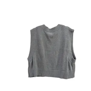 Urban Outfitters Preppy Grey Cable Knit V-Neck Sweater Vest Large Sleeveless L thumbnail 3
