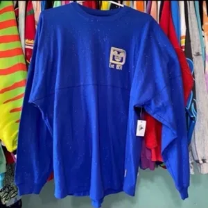 Disney parks make a wish Royal blue silver glitter spirit jersey nwt M thumbnail 1