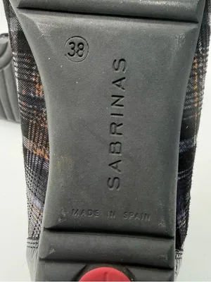 Sabrinas Plaid Ballet Flats Womens EU 38 Patent Cap Toe Bow Made Spain thumbnail 7
