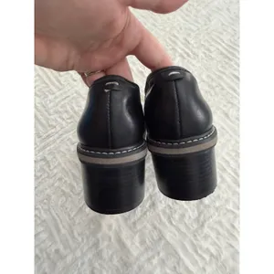 Bernardo Selma Black Leather Lug Sole Penny Loafers Chunky Stacked Heel Academia thumbnail 6