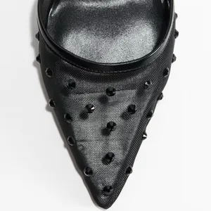 H&M Rhinestone Embellished Mesh Pumps thumbnail 3