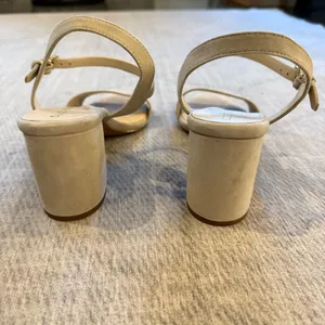 Cole Haan Cream Leather Ankle Strap Block Heel Sandals Size 7 thumbnail 4