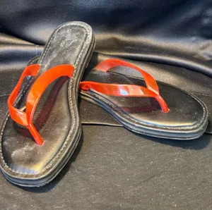Universal Thread Womens Black‎ Red Jelly Strap Thong Flip Flop Sandals Size 8 thumbnail 1