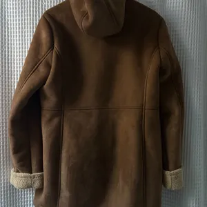 Lands' End women's faux suede shearling hooded sherpa coat size medium (10–12) thumbnail 4