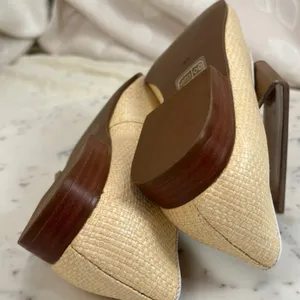 Jack Rogers Raffia Loafers Beige Woven Straw Smoking Slipper Flats Size 6M thumbnail 10