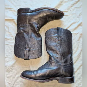 Dan Post Women’s Leather Pull-On Cowboy Boots W8.5 Black thumbnail 5