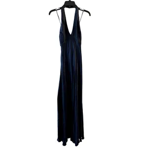Reformation Daniela Silk Maxi Dress Navy Blue size 4 C0 thumbnail 4