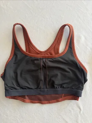 Prana Ribbed Scoop-Back Crop Bralette in Rust Brown thumbnail 5