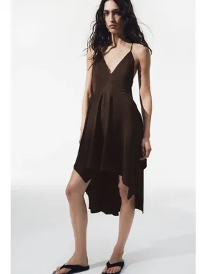 Zara ZW COLLECTION ASYMMETRIC‎ RUFFLED DRESS thumbnail 2