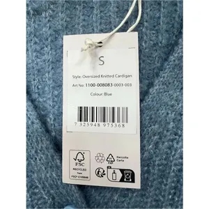 NA-KD Oversized Knitted Cardigan NWT Cozy Light Blue Chunky Sweater Size Small thumbnail 6