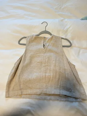 Tan linen tank top Abercrombie thumbnail 2