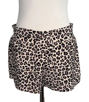 Leopard Print Women's swimming Shorts Brown Size L thumbnail 1