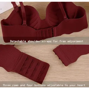 Burgundy Red Wireless Bra thumbnail 9