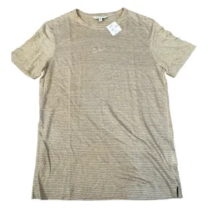 Club Monaco Short Sleeve Linen Tee Shirt Crewneck Casual Size Medium Striped thumbnail 1